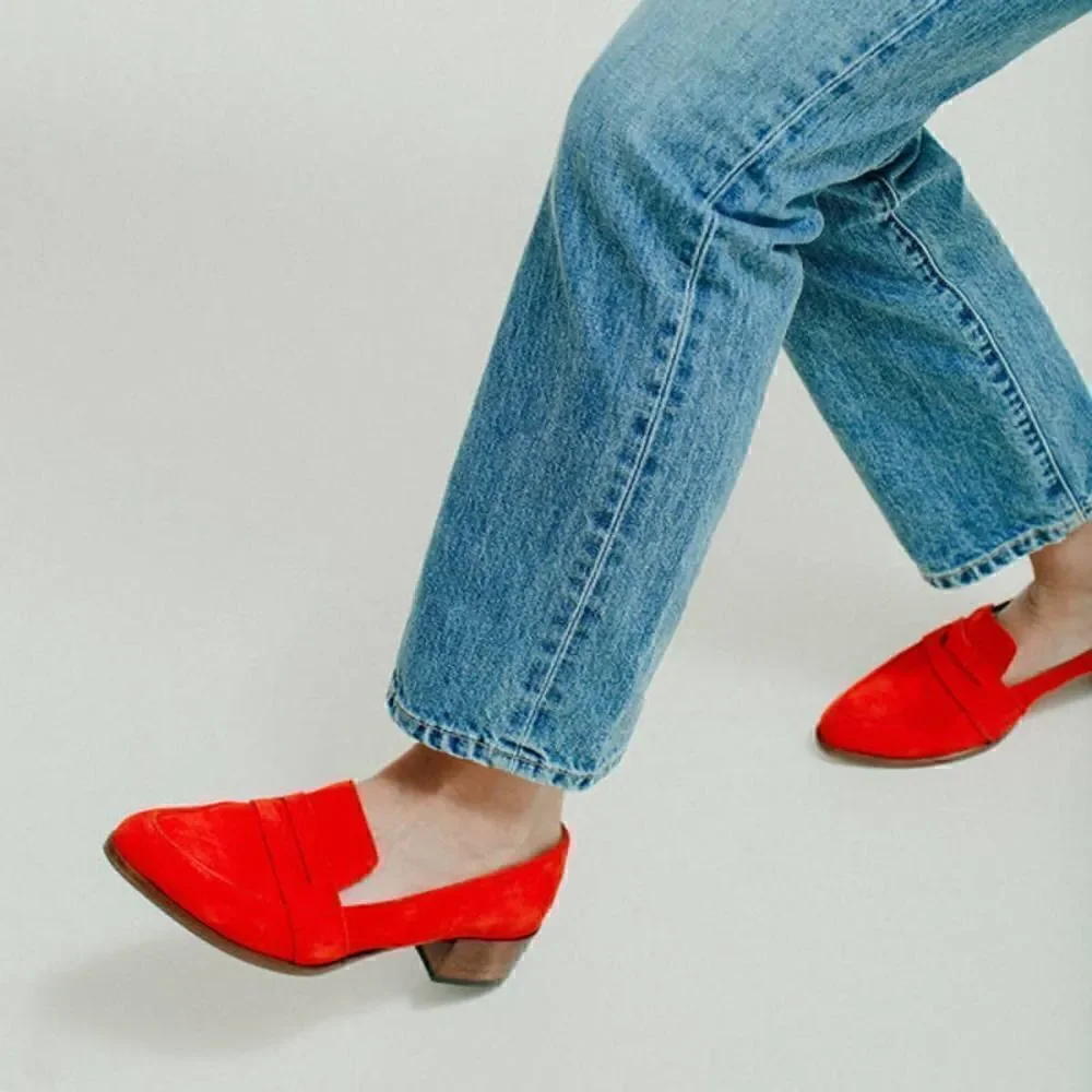 THELMA THE PENNY LOAFER FLAME SIZE 38, USA 7 RETAILS $388